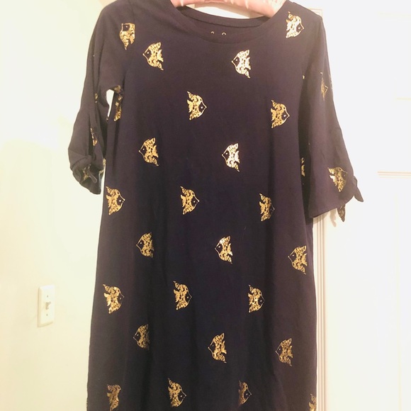 Lilly Pulitzer Navy/Gold Fish Shift Dress - Picture 7 of 8